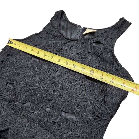 Japna Sheath Black Lace Dress Floral Embroidered Short Sleeveless Whimsigoth M - Picture 10 of 13
